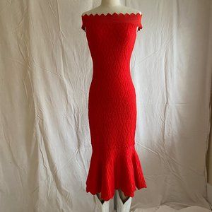 Bright red mermaid dress